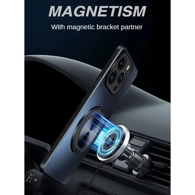 Magnetische Silikon Schutzhülle mit 360 Grad rotierendem Metallring-Halter für Xiaomi Poco X7, X7Pro, M7Pro und Redmi Turbo4 in Rot und Schwarz - Bild 4
