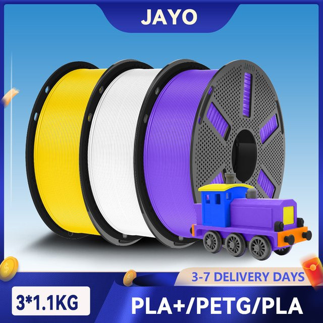 JAYO 3D-Druckerfilament Multicolour, 3,3 kg, 1,75 mm PLA / PETG / PLA+ für FDM-Drucker und 3D-Stifte - Bild 1