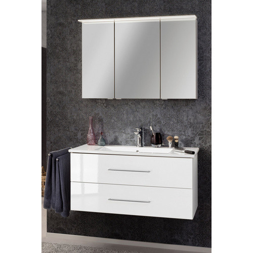 Fackelmann Waschplatz-Set B.PERFEKT in Weiß, Wandmontage mit LED-Beleuchtung und Soft-Close-Türen, B/T/H: 103 x 48 x 51 cm - Bild 2