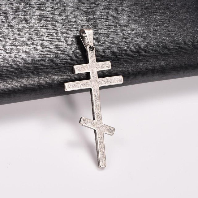 YULIN Halskette mit Kreuz Anhänger, Edelstahl, Silber, Unisex, 50 cm - Bild 1