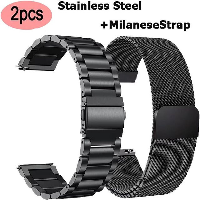 Uhrenarmband Edelstahl, Milanese, Schwarz, 22 mm, Unisex - Bild 1