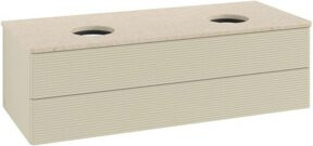 V&B Antao Waschtischunterschrank mit Frontstruktur und Beleuchtung, Grau lackiert, B/T/H: 120 x 50 x 36 cm - Bild 1