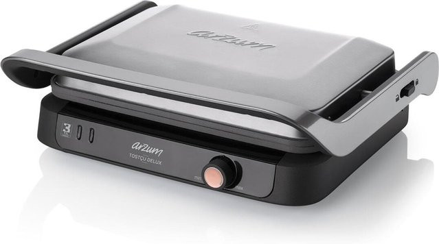 Arzum Tostçu Delux Sandwichmaker mit 1800W und silbernen Antihaft-Gusseisenplatten - Bild 1