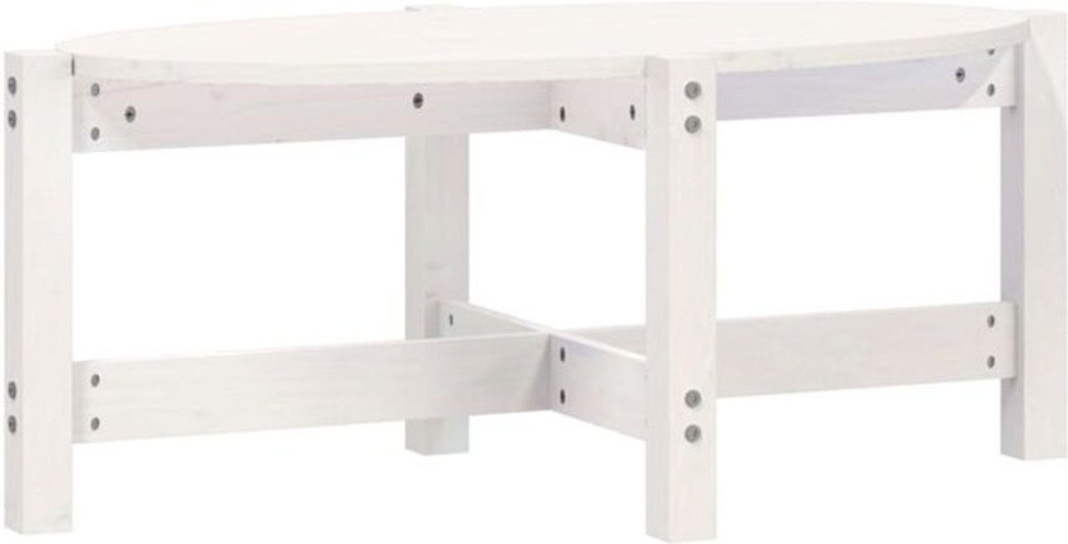 vidaxl Couchtisch aus Massivholz Kiefer in Weiß, Skandinavisch und Klassisch, B/T/H: 87 x 48 x 35 cm - Bild 1
