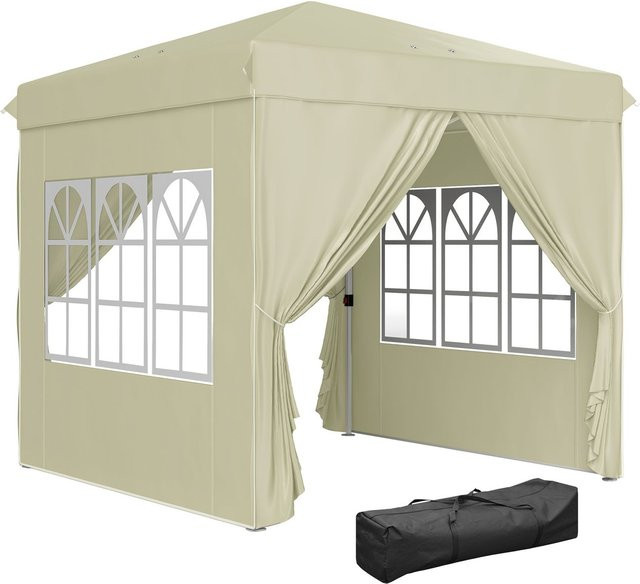 Outsunny Pop-up Faltpavillon aus wasserabweisendem Oxford-Stoff mit Seitenwänden und Tragetasche, B/T: 2,5 x 2,5 m - Bild 1