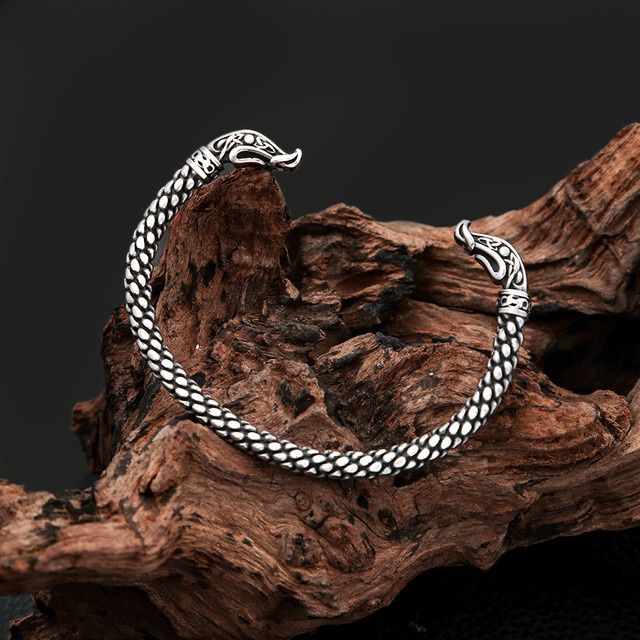 NORTHMAN Armband, Edelstahl, Drachen, Runen, Unisex - Bild 1