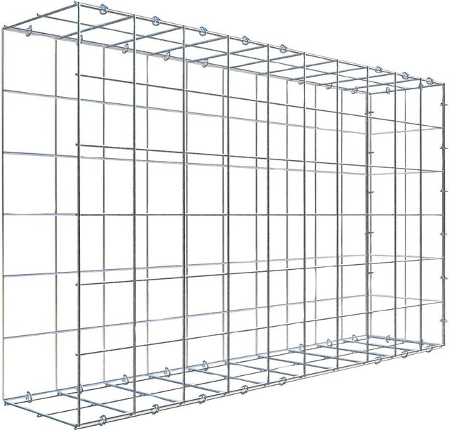 Gabiona C-Ring-Anbaukorb Typ 2 in Silbergrau mit einer Maschenweite von 10 x 10 cm, B/H/T: 60 x 100 x 20 cm - Bild 1