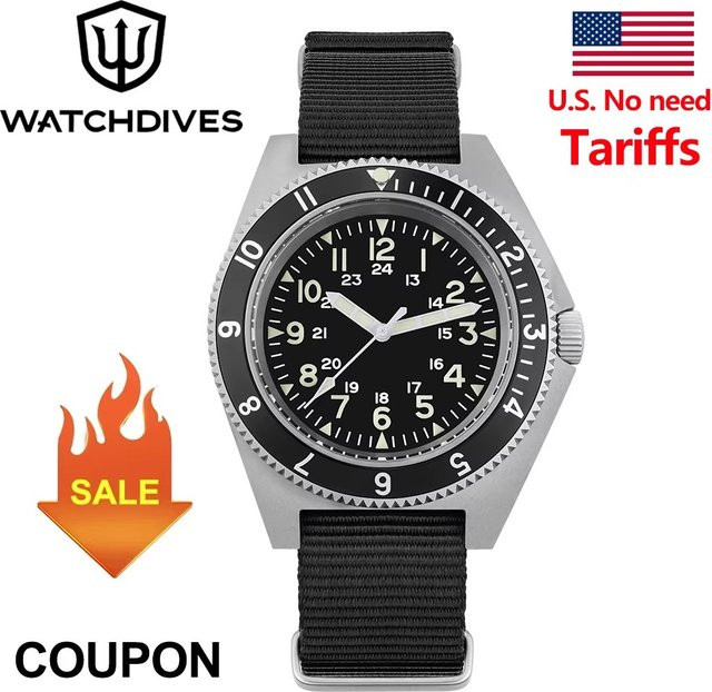 Watchdives Armbanduhr, Quarz, Edelstahl, Saphirglas, Herren - Bild 1