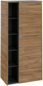 Villeroy & Boch Mittelschrank Subway 3.0 mit Glastüren in Braun, B/H/T: 57,4 x 120 x 36,2 cm - Bild 1