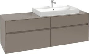 Villeroy & Boch Waschtischunterschrank Collaro in Volcano Black, Wandmontage, mit Türen und internen Schubladen, B/T/H: 160 x 54,8 x 50 cm - Bild 1