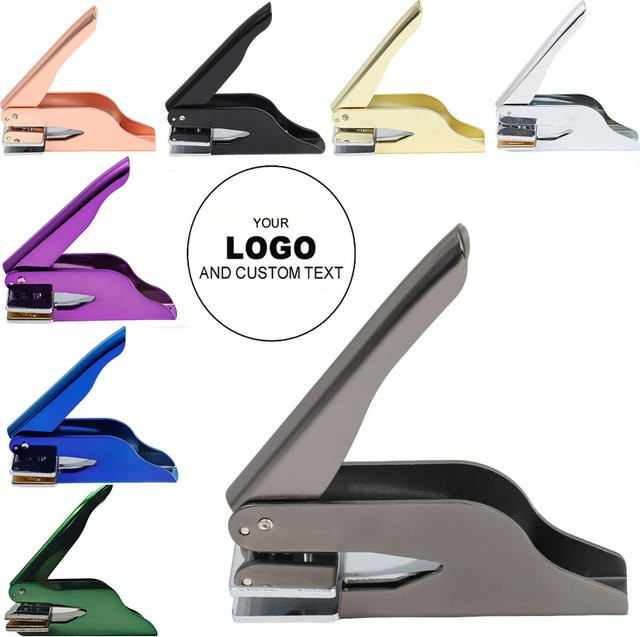 Personalisierter Buch-Embosser aus Metall in Silber für individuelle Logos und Adresstexte zur Dekoration von Papier, Karten und Umschlägen - Bild 1