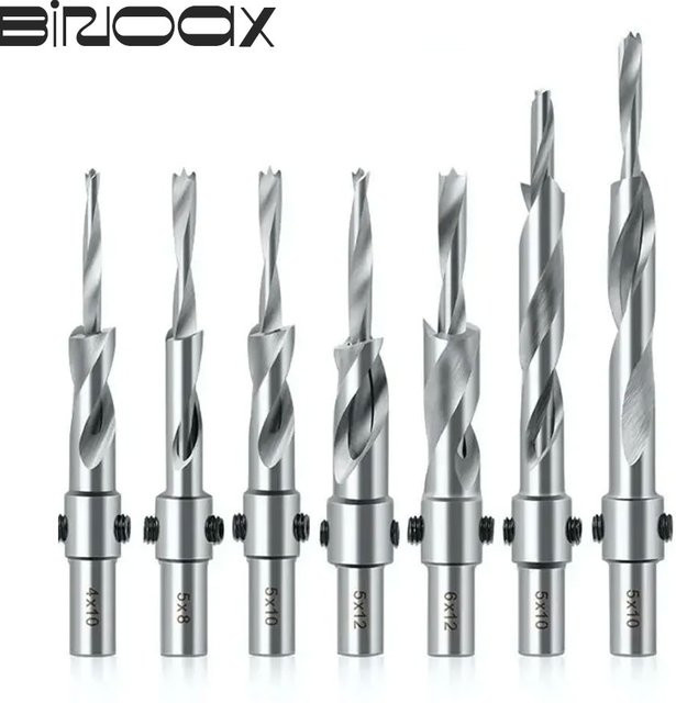 Binoax Senkerbohrer mit einstellbarem Tiefenanschlag zum Anfasen für Holz und Kunststoff, Farbe: Silber, Schaft: 10 mm - Bild 1