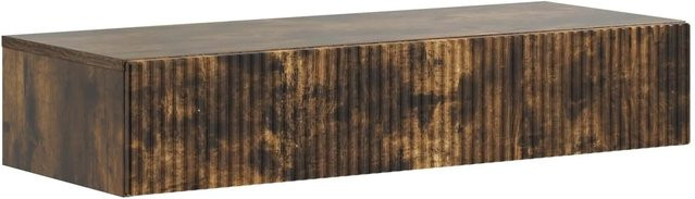 vidaXL Wandmontierter Beistelltisch aus Holzwerkstoff in Geräucherte Eiche, Braun, B/T/H: 60,0 x 34,5 x 17,0 cm - Bild 1