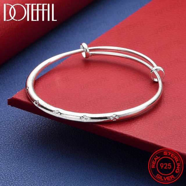 DOTEFFIL Armreif, 925 Sterlingsilber, Kleeblatt, Damen - Bild 1