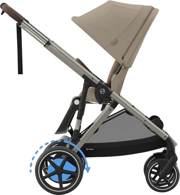 Cybex Gold Kinderwagen e-Gazelle in Beige und Gold als Allround-Kombikinderwagen mit Federung und Schwenkrädern - Bild 1