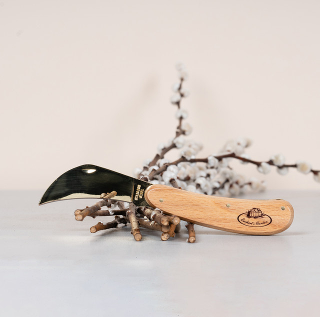 BLUME2000 Metall-Hippe mit Holzgriff in Goldfarben - Bild 1