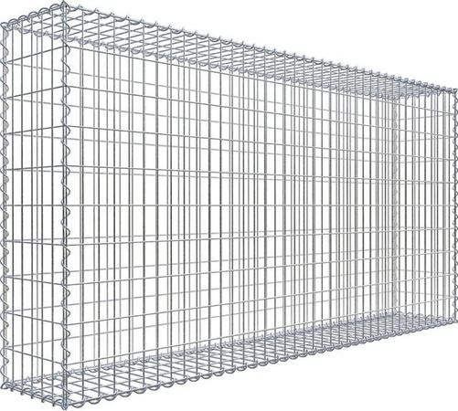 Gabiona Gabionenkorb aus Stahl in Silbergrau, B/T/H: 200 x 100 x 30 cm, Maschenweite 5 x 10 cm