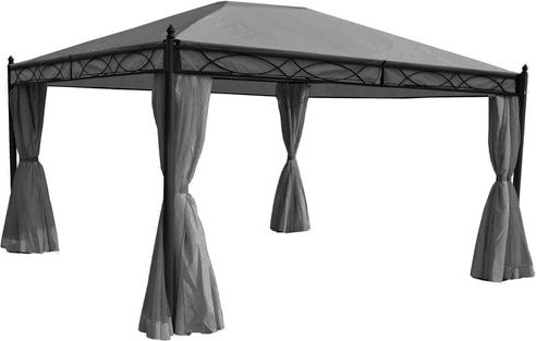 MVG Pergola MVG-HA014 in Grau mit Seitenwand und Moskitonetz, B x T: 4 x 3 m, Stahlgestell - Bild 1