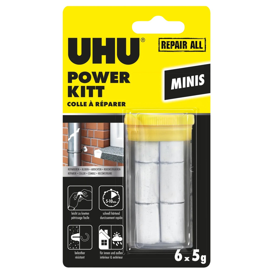 UHU Repair All Powerkit Minis Universal Epoxy-Kleber Weiß 6 x 5 g - Bild 2