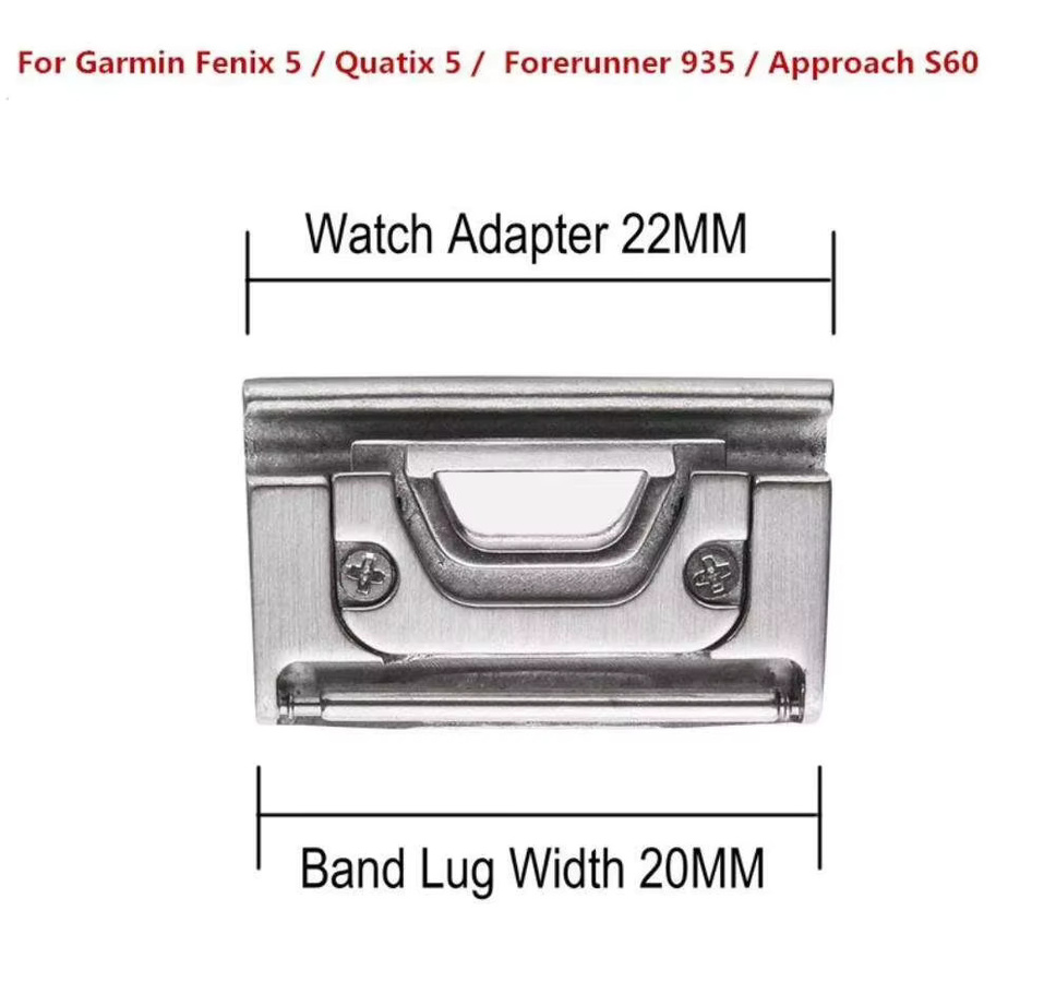 Zhangeer Uhrenadapter für Garmin, Edelstahl, Silber, Unisex - Bild 3