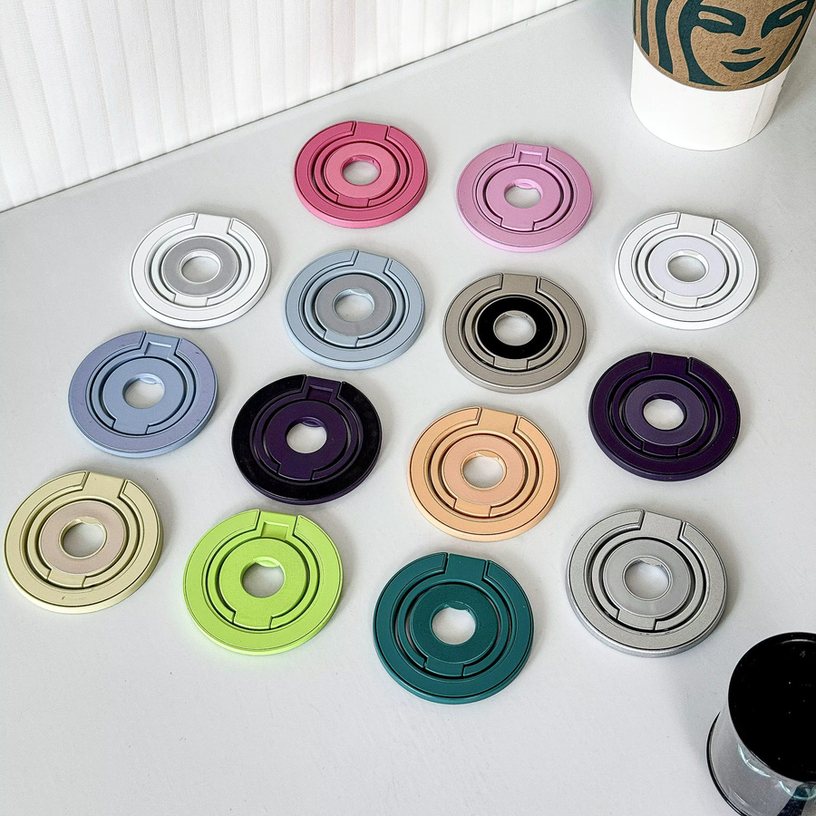 LLCOHA Magnetischer 3-fach-Ring-Telefonständer für MagSafe, Doppelseitiger Ringhalter in Gold und Multicolour - Bild 1
