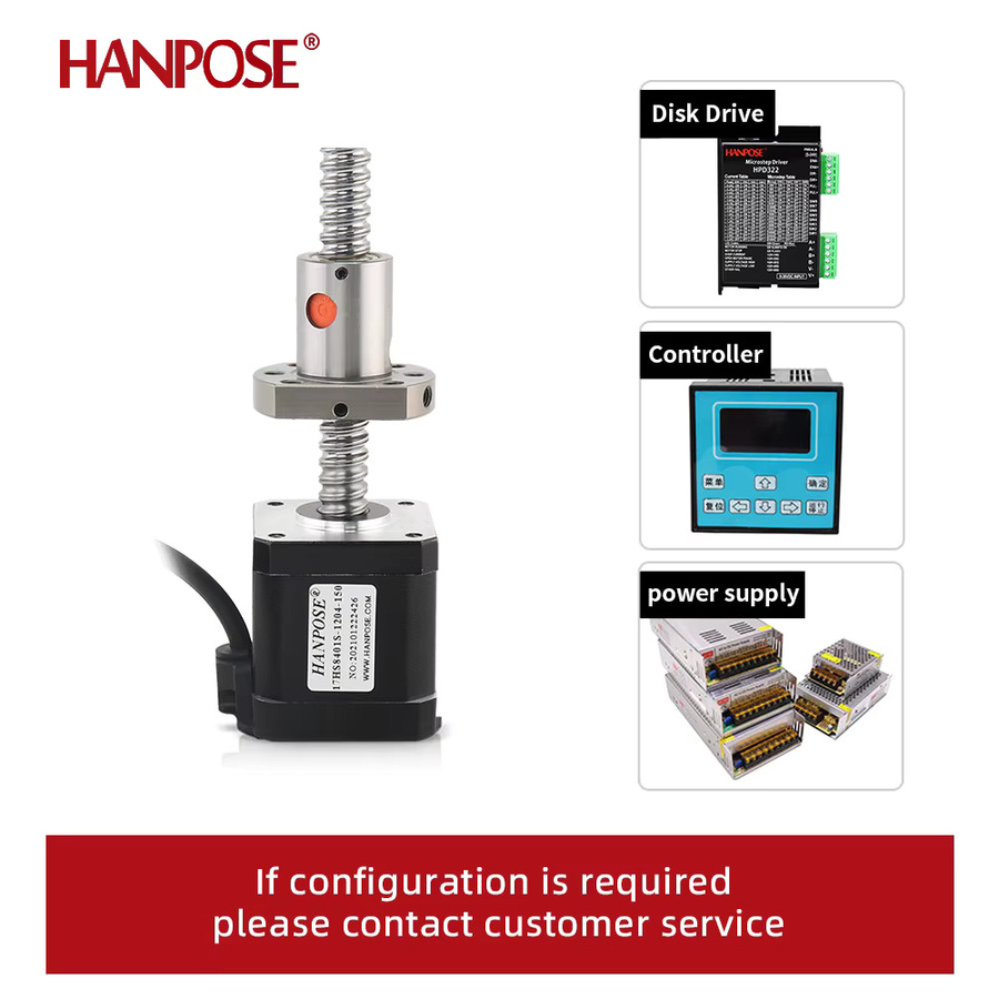 HANPOSE 3er Set Nema17 Schrittmotor 17HS8401S-SFU1204 mit 42 Kugelumlaufspindel und Linearführung für Mini CNC und 3D-Drucker, Längen: 150 mm, 250 mm, 350 mm - Bild 3