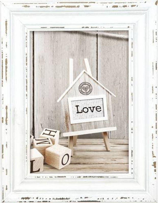 ZEP Sy968 W Rivoli Fotorahmen aus Holz in Weiß und Beige für 15 x 20 cm, B/H/T: 24 x 19 x 1,8 cm - Bild 1