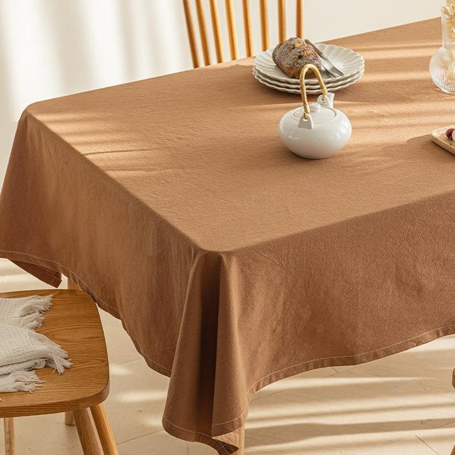 Weiße Tischdecke aus Leinen-Baumwoll-Mischung von JMG Household Supplies, quadratisch, B/B/H: 90 x 90 x 0 cm - Bild 1