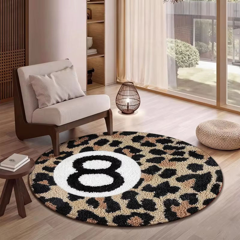 VIKAMA Runder Teppich mit Leopardenmuster in Multicolour für Wohnzimmer und Schlafzimmer, Durchmesser: 60 cm - Bild 2