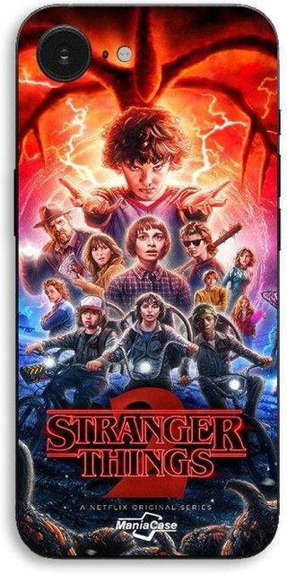 MANIACASE iPhone 17e Hülle Stranger Things Staffel 2 Schwarz Multicolour - Bild 1