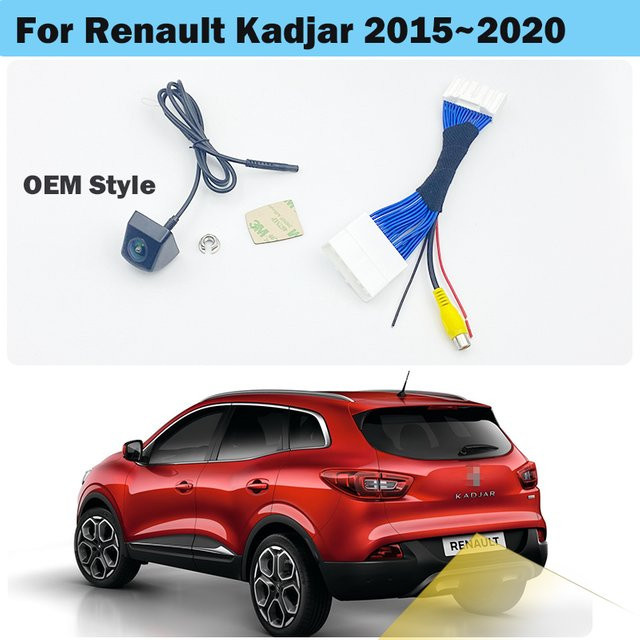 iTOPCAM Auto-Rückfahrkamera für Renault Kadjar in Schwarz mit OEM-Monitor ohne Beschädigung der Fahrzeugverkabelung - Bild 1