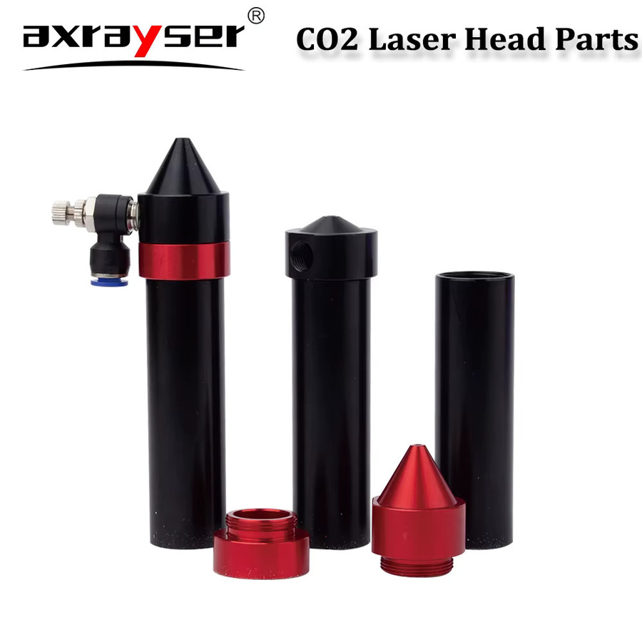 Axrayser CO2-Laserkopfteile Luftdüse mit Linsenrohr für CO2-Lasergravurmaschinen, Durchmesser 20 FL, Durchmesser 38,1/50,8/63,5/101,6 mm, Außendurchmesser 25 mm, Schwarz - Bild 3