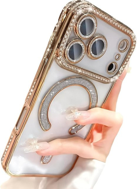 NMEGOU Diamant-Magnet-Hülle für iPhone 16 E mit MagSafe Softcover in Purple - Bild 1