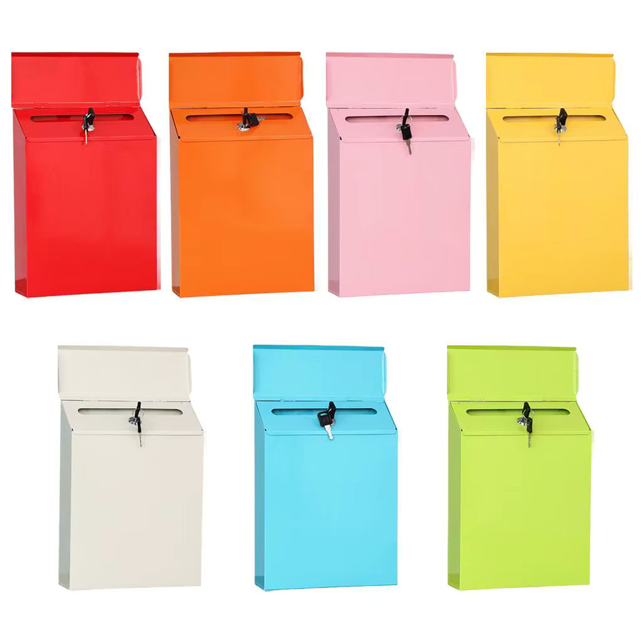 Kesoto Briefkasten aus Eisen mit Schlüsselhalter in Rot, B/H: 30,0 x 23,0 cm - Bild 2