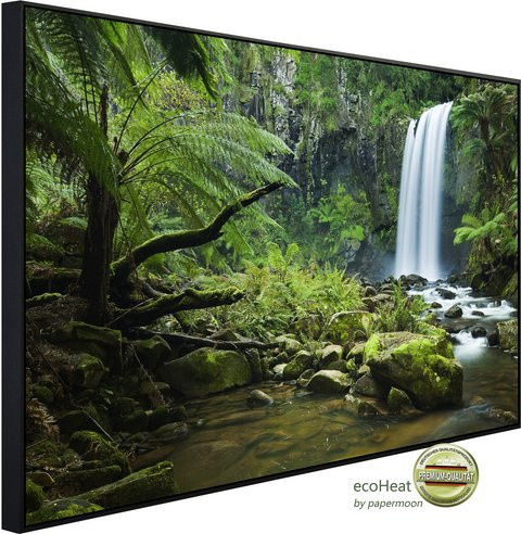 papermoon EcoHeat Infrarotheizung Wasserfall im Wald mit Matt-Effekt in Bunt, App-Steuerung und Überhitzungsschutz - Bild 1