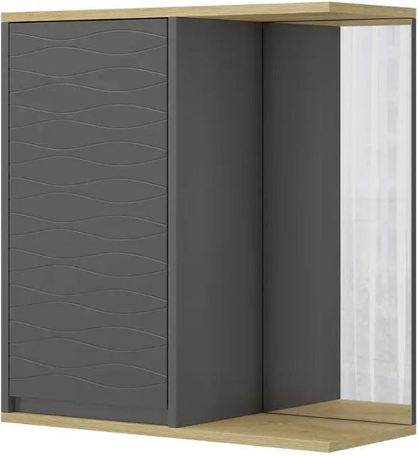 Vicco Badezimmerspiegelschrank Livia Anthrazit, Wandmontage, B: 60 cm, H: 63 cm, T: 12,3 cm - Bild 1