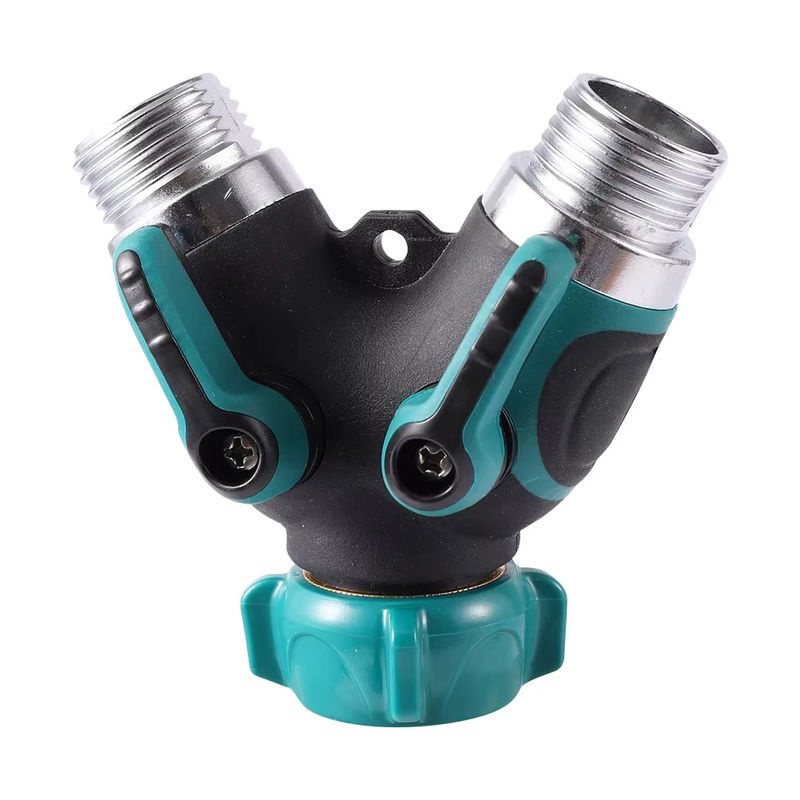 Gartenbewässerungsschlauch-Splitter als 1-Wege-2-Wege-Wasserverteiler mit 3/4 Zoll amerikanischem Standard-Gewinde und Wasserhahn-Adapter - Bild 5