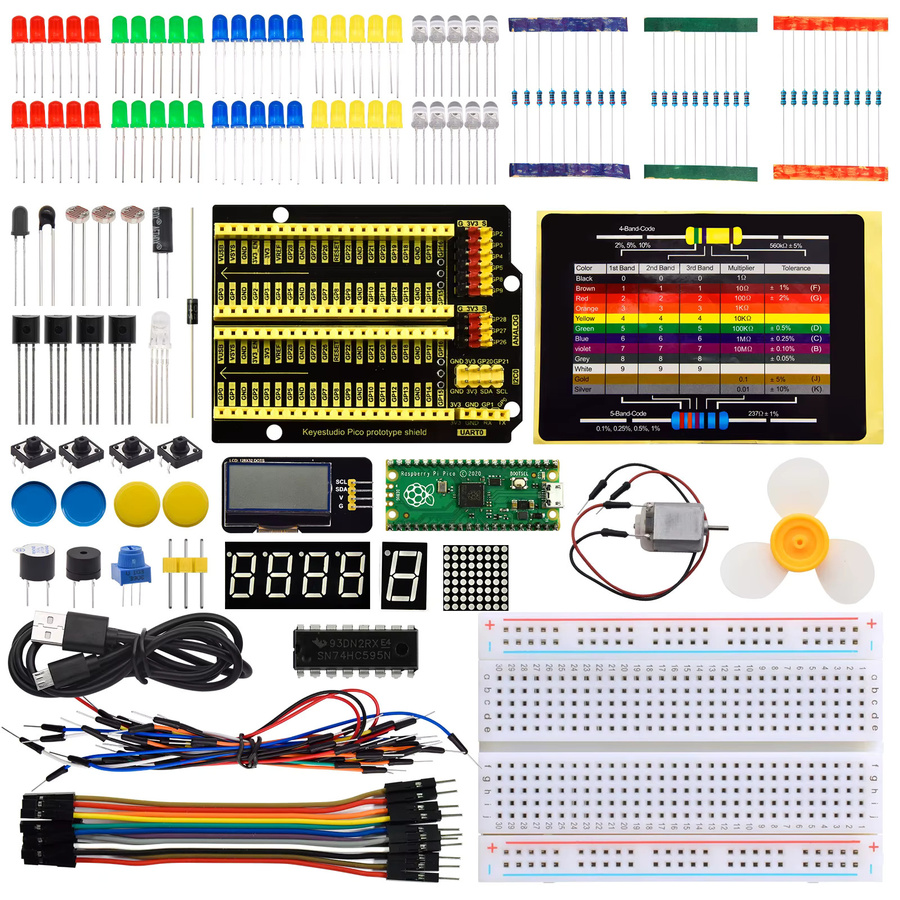 Keyestudio Raspberry Pi Pico Super Starter Kit und Learning Kit Basic Edition in Multicolor mit Unterstützung für MicroPython und Arduino C Language - Bild 2