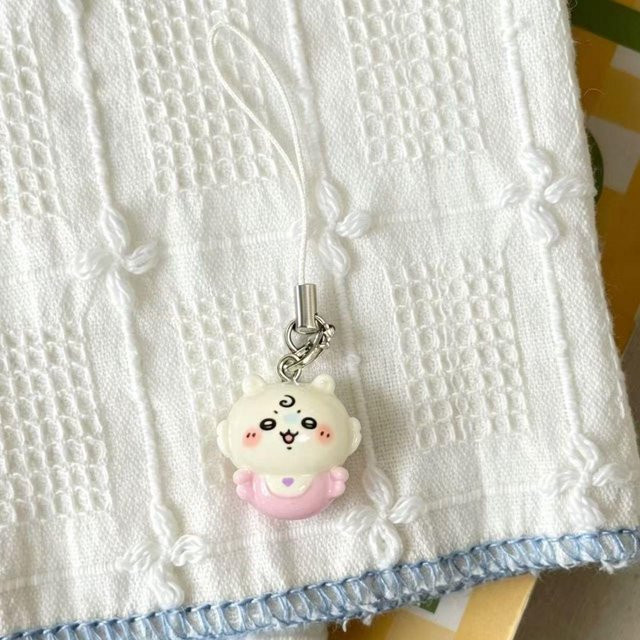 Hachiware Momonga Harz Schlüsselanhänger und Handy-Lanyard in Weiß für Kinder als Kawaii Cartoon Ornament Geschenk - Bild 1