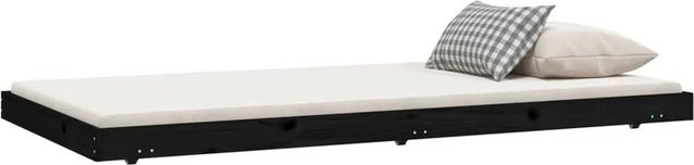 vidaXL Massivholzbett aus Kiefernholz in Schwarz mit rustikaler Optik, B/T/H: 100 x 200 x 130 cm - Bild 1