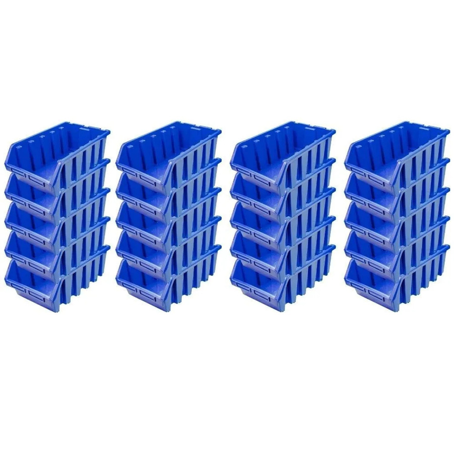 PROREGAL SuperSparSet mit 20 Sichtlagerboxen aus Polypropylen in Blau, H x B x T: 18,7 x 33,3 x 50 cm - Bild 2