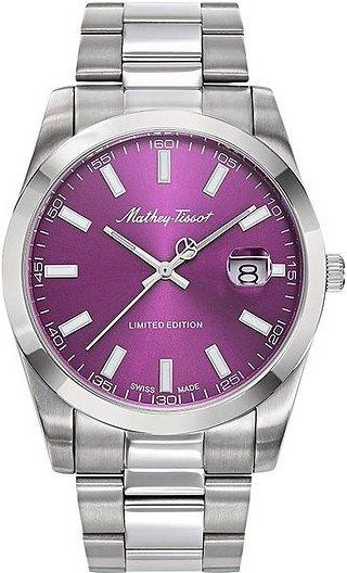 Mathey-Tissot Armbanduhr Edelstahl, Quarz, lila, Herren - Bild 1