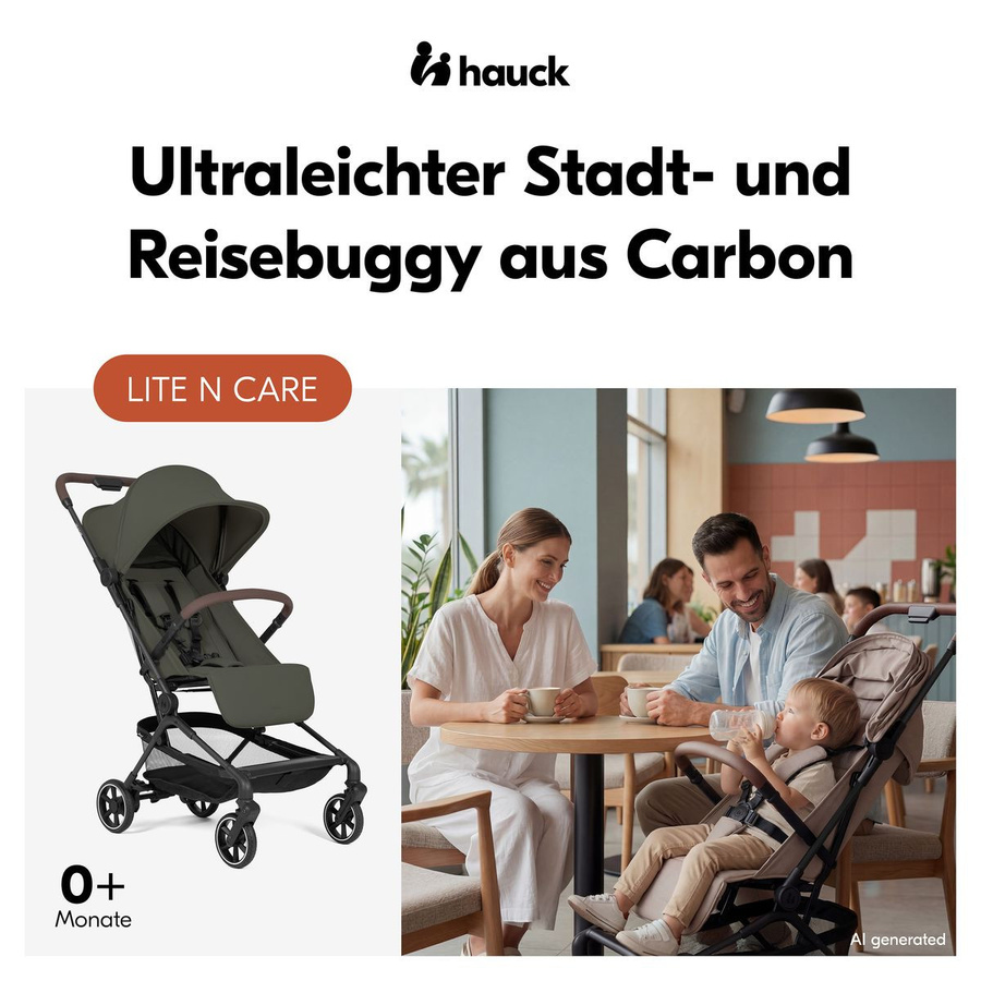 Hauck Reisebuggy Lite N Care Sportwagen in Grün mit Federung und faltbarer Konstruktion - Bild 4