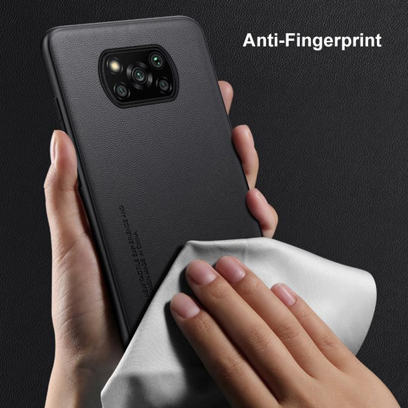 Xiaomi Poco X3 Pro Handyhülle aus PU-Leder mit mattem Silikon-Rückseite in Schwarz, Orange, Grün oder Lila - Bild 4