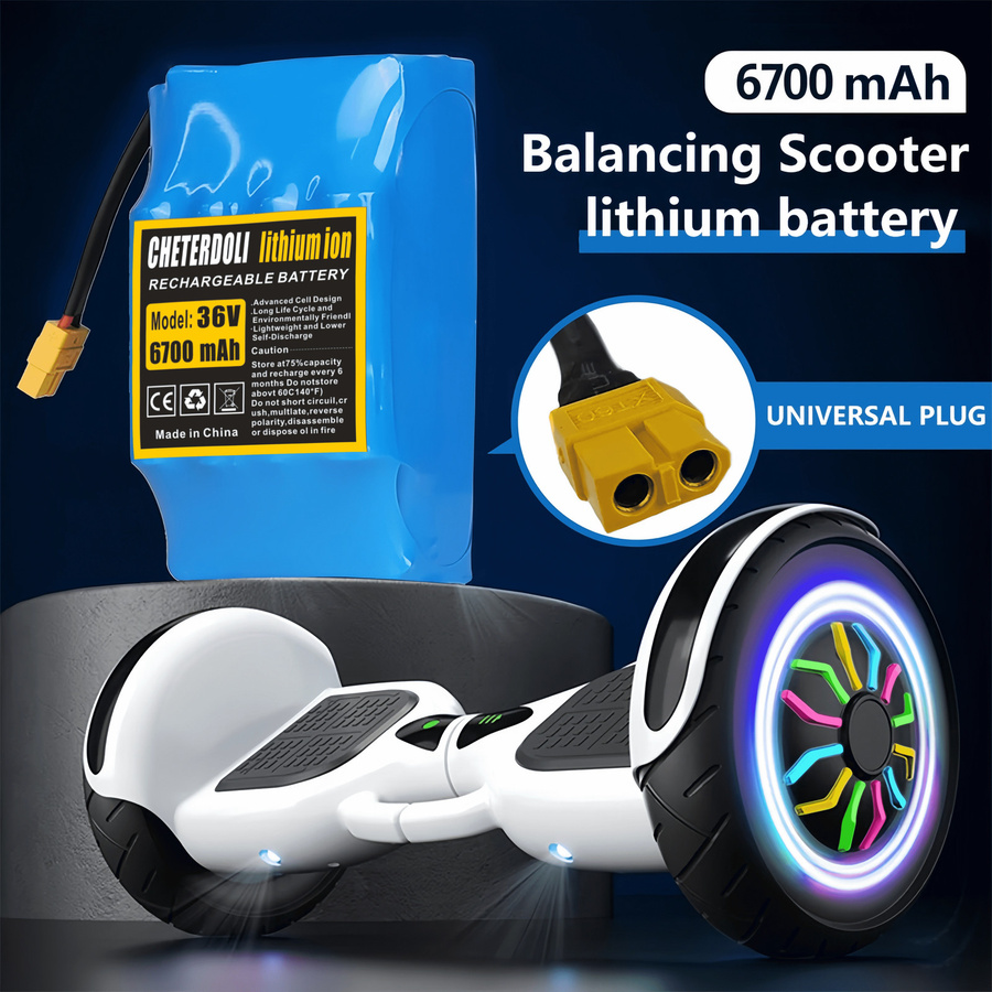 Aleaivy Hochleistungs-Li-Ionen-Akku 36V 6700mAh für selbstbalancierende Einräder, 10S2P, Blau - Bild 3