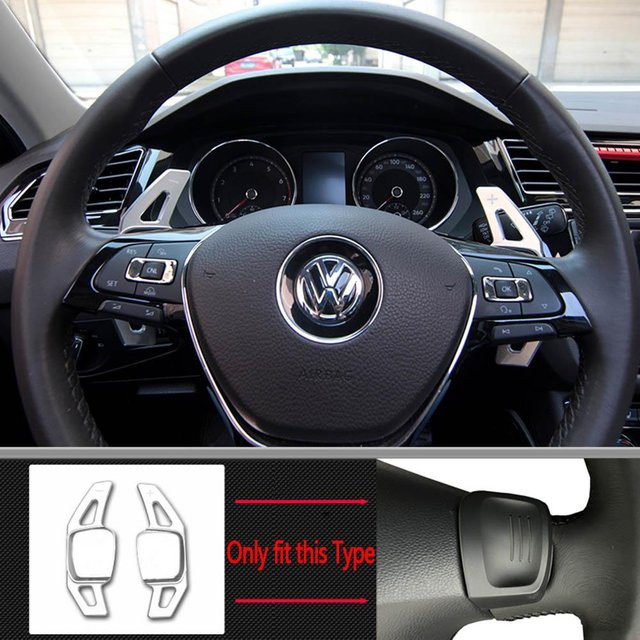 Schaltwippen DSG Shifter Erweiterung für Volkswagen Golf 7 Alltrack MK7 Passat B8 VW Variant Tiguan Jetta MK6 in Silber - Bild 1