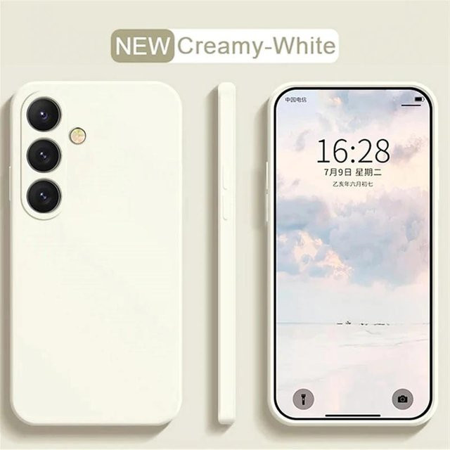 Flüssigsilikon Handyhülle für Samsung Galaxy S21 S22 S23 S24 S25 Ultra Plus FE in Weiß - Bild 1