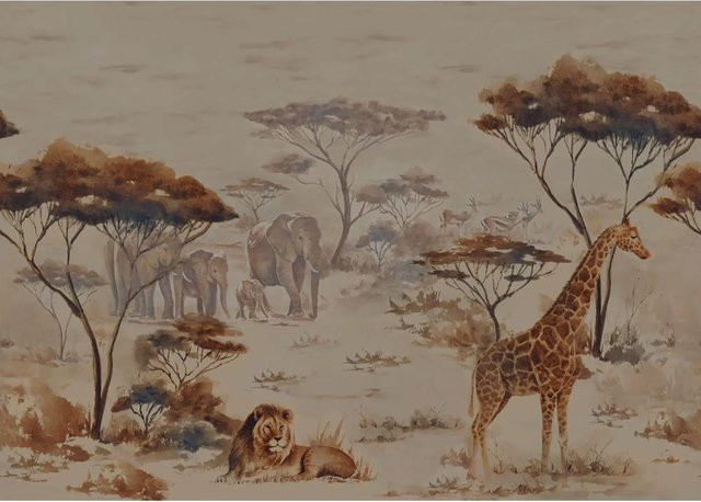 Rasch Tapete African Queen III Savanne in Dunkelbraun und Multicolour, Zeichnung, B x H: 2,65 x 3,71 m - Bild 1