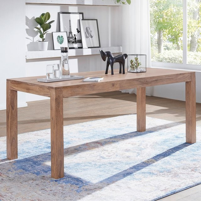 FineBuy Esstisch aus Massivholz Akazie in Braun, B/T/H: 120 x 60 x 76 cm - Bild 1