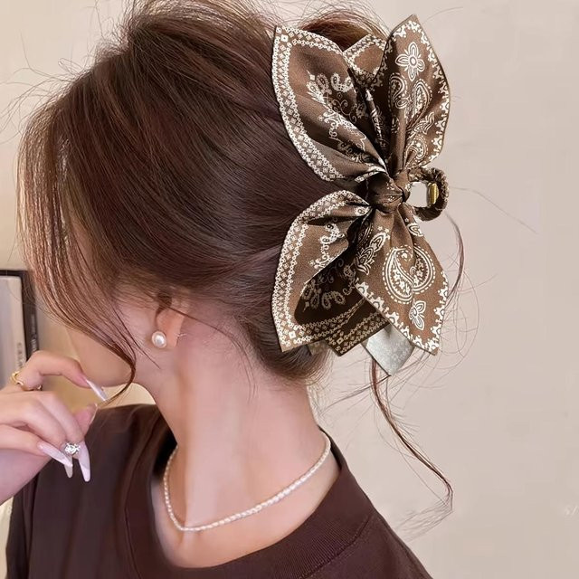 Rd lala Haarspange, Cashewblumen Schleife, Braun, Damen - Bild 1